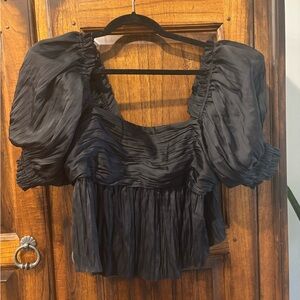 Frame Black Puff Sleeve Top